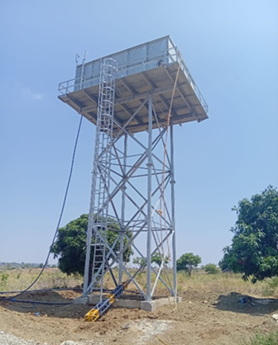 Completed Steel tank installation at Patanani, Kwale County in February 2025